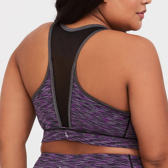 Torrid 0X L Sports Bra Purple Space Dye Mesh x - Picture 3 of 3